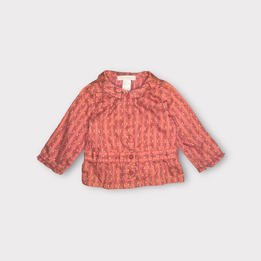 Janie and Jack Peter Pan Collar Floral Button Down Top